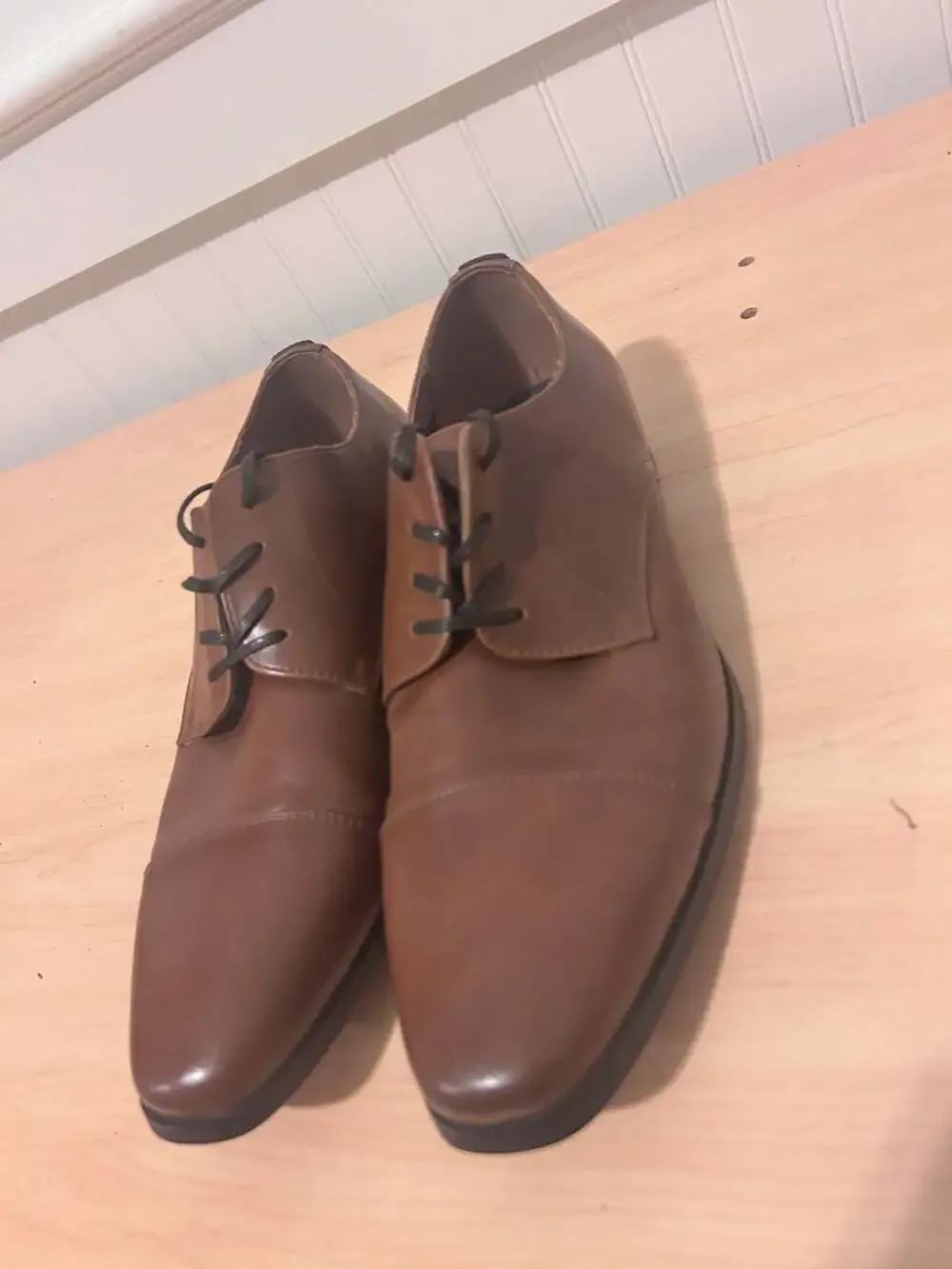 Call It Spring Cognac Cap Toe Derby Dress Shoes